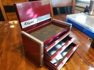 Snap - On Micro tool box in Burgundy,  top 3 drawer chest. 3