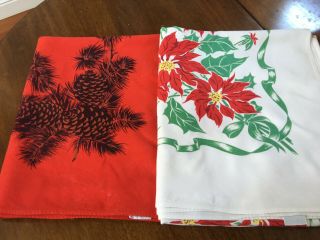 Christmas In July 2 True Vintage Print Christmas Tablecloths - Calif Hand Prints