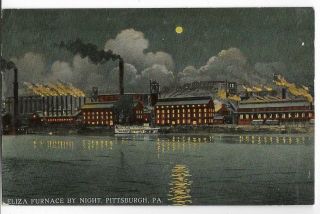 Eliza Furnace By Night,  Steel Mill South Side Pittsburgh,  Pa