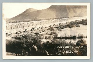 Gillespie Dam Arizona Rppc Photo—arlington Az Rare Antique—cars & Trucks 1920s