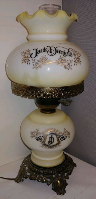 Vintage Jack Daniels Hurricane Glass Globe Lamp As - Is