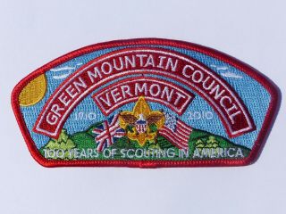 Green Mountain Council 100th Anniversary 2010 Bsa Cententennial Csp S24 Ltd.  Ed