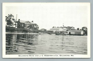 Bank & Jc Webster & Co Solomons Maryland—calvert County Md Rare Antique 1938