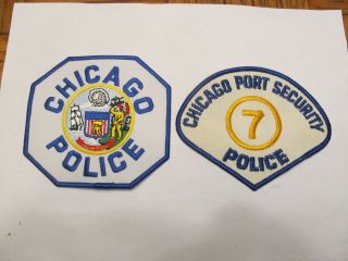 Illinois Chicago Police Patch & Defunct Port Security Cheese Cloth