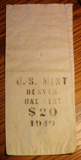 1940 U.  S.  Denver $20 One Cent Cloth Bag