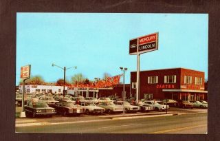 F881 Chrome Postcard 3x5 Carter Lincoln Mercury Dealership Woodbury Nj