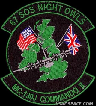 Usaf 67th Special Operations Sq - Sos Night Owls Mc - 130j Commando Ii - Patch