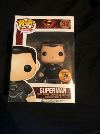 Funko Pop Sdcc 2013 Exclusive Superman Man Of Steel With Pop Protector