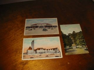 3 Antique Postcards Union Station St Louis C&ei Danville Il Elevator Dubuque