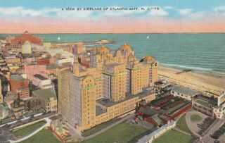 Jersey Postcard - " View By Airplane Of Atlantic City " (u1 - Nj21)