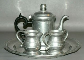 Vtg Usa Wilton Armetale Pewter Coffee Tea Serving Set
