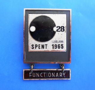 Table Tennis World Championship 1965.  - Official Participant Pin Badge Ping - Pong