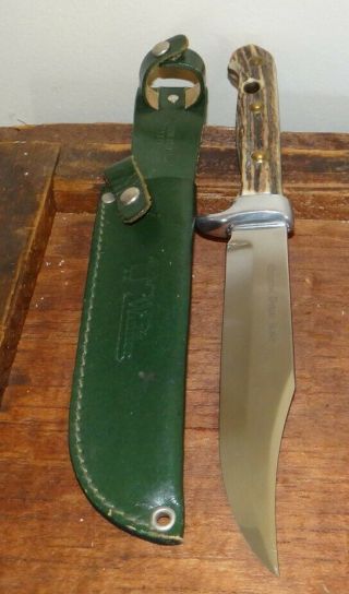 Widder Bowie Knife Stag Handle Solingen Germany Approx 11 1/8 " Overall
