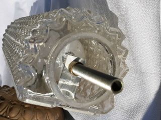 L&L WMC CAST METAL Ceiling Light Vintage Mid Century Diamond Glass Brass 6