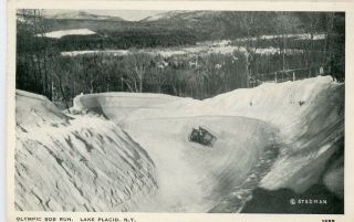 Lake Placid York Ny - Bobsled Run Mailed During 1932 Olympics Postcard 2/13/32