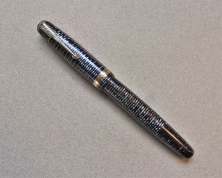 Fountain Pen,  Parker Vacumatic,  Black W/ Blue Stripes