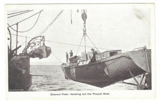 Military Navy Channel Fleet: Hoisting Picquet Boat Postcard England Ship