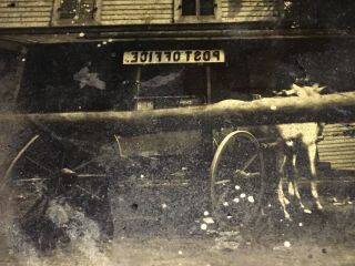 Wow rare large TINTYPE of POST OFFICE outdoor storefront HALF PLATE mail wagon 3