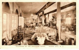 1920 Ocean City Nj - Interior - Exchange Of The Breakers Hotel - Browntone View