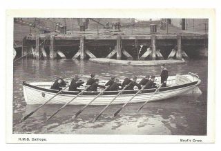 Hms Calliope Naval Crew On A Boat Postcard Military Royal Navy