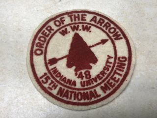 1948 National Order Of The Arrow Conference Noac Felt Patch - Real