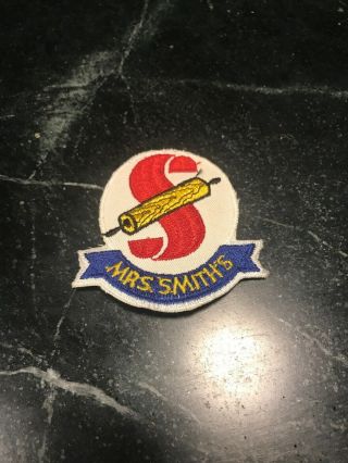 Mrs.  Smith’s Pies Logo Uniform Patch Vtg 3” Rare 70s 80s Htf Rolling Pin