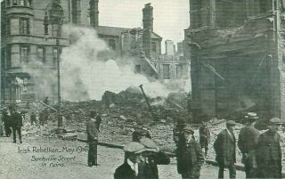 Pc Dublin Irish Rebellion Sackville Street In Ruins Shell Damage Ireland 1916