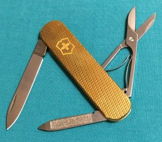 Rare Victorinox Swiss Army Knife - Diamond Cut Gold Plated Ambassador Limited