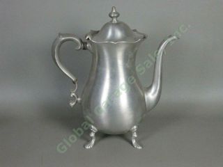 Vintage Poole Pewter Coffee Tea Set Teapot 2225 Creamer Sugar Bowl 2226 NO RES 6