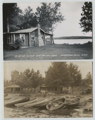 1927 Woman Lake Lodge & Seni - Om - Sed Lodge Hackensack Minnesota Real Photo Rppc