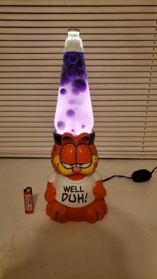 Garfield " Well Duh " Lava Lamp - Missing Top Cap