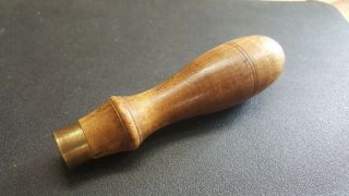 5 " Vintage Wood File Handle W/brass Ferrule