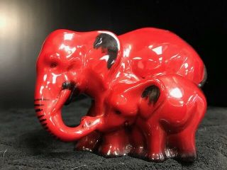 Royal Doulton Flambe Elephant & Young Figurine