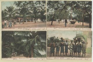 1900s Belgian Congo Boma Cards:indigenous People,  Avenues Royale & Des Cocotiers