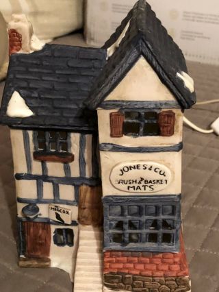 1984 Shops Of Dickens Village Dept 56 Jones & Co.  Brush Basket And Mats