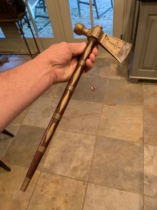 Inidan Tomahawk Pipe With Inlay Well Made