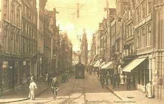 Vintage Postcard - Regullersbreestratt,  Amsterdam,  Netherlands