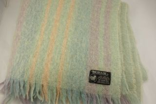 Vintage Mohair Wool Blanket Throw Made In Great Britain 60 " X 51 "