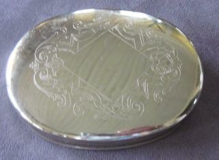 Williamsburg Virginia Metalcrafters Chrome Plated Oval Trinket Box