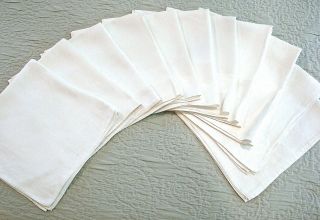 Vintage Set Of 11 Extra Large Embossed Linen Napkins 22 " By 21.  5 "