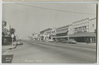 1952 Gilroy California Street Scene Real Photo Postcard Rppc Jc Penney Wards