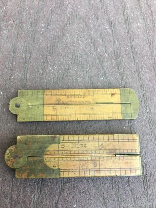Vintage No.  32 Brass Fold Out Caliper Ruler Hubbard Hardware Co Antique