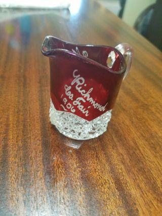 Richmond County Fair Staten Island York Ny 1906 Ruby Souvenir Creamer