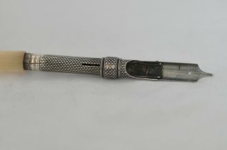 Lovely Rare Vintage Sampson Mordan S Mordan & Co Dip Fountain Pen Pearl & Silver 4
