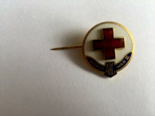 Vintage Jewelry Ww2 Enamel Pin Arc American Red Cross World War Ii