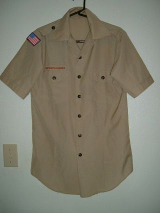 Boy Scouts Older Style Adult Small Poly/wool Uniform Shirt
