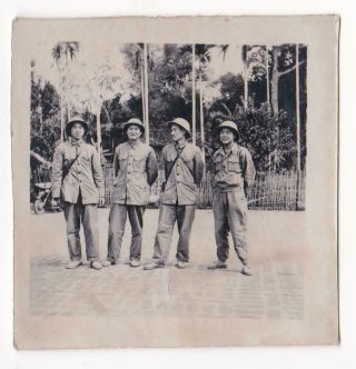 Vietnam War Chinese Aid Workers Côn Minh North Vietnam Sun Helmet Photo 1966