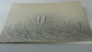 Antique Rppc Postcard All Embossed Uss Maine Late 1800 