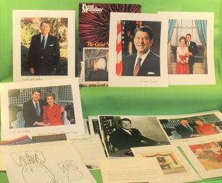 Us President Ronald Reagan & Nancy Reagan Signed Photos And More