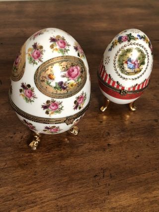 Antique Vintage Limoges France Italy Hand Painted Big& Small Eggs,  Plate